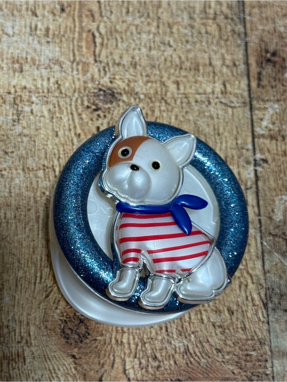 RARE Bath & Body Works French Bulldog Glitter Scentportable Car Visor Clip BBW